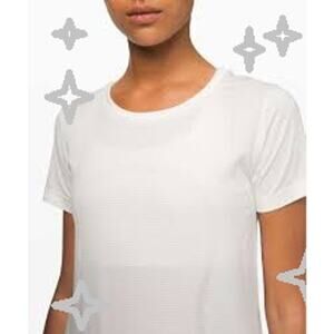 Lululemon 6 Swiftly Tech short sleeve shirt white top logo Tee T-shirt Crewneck